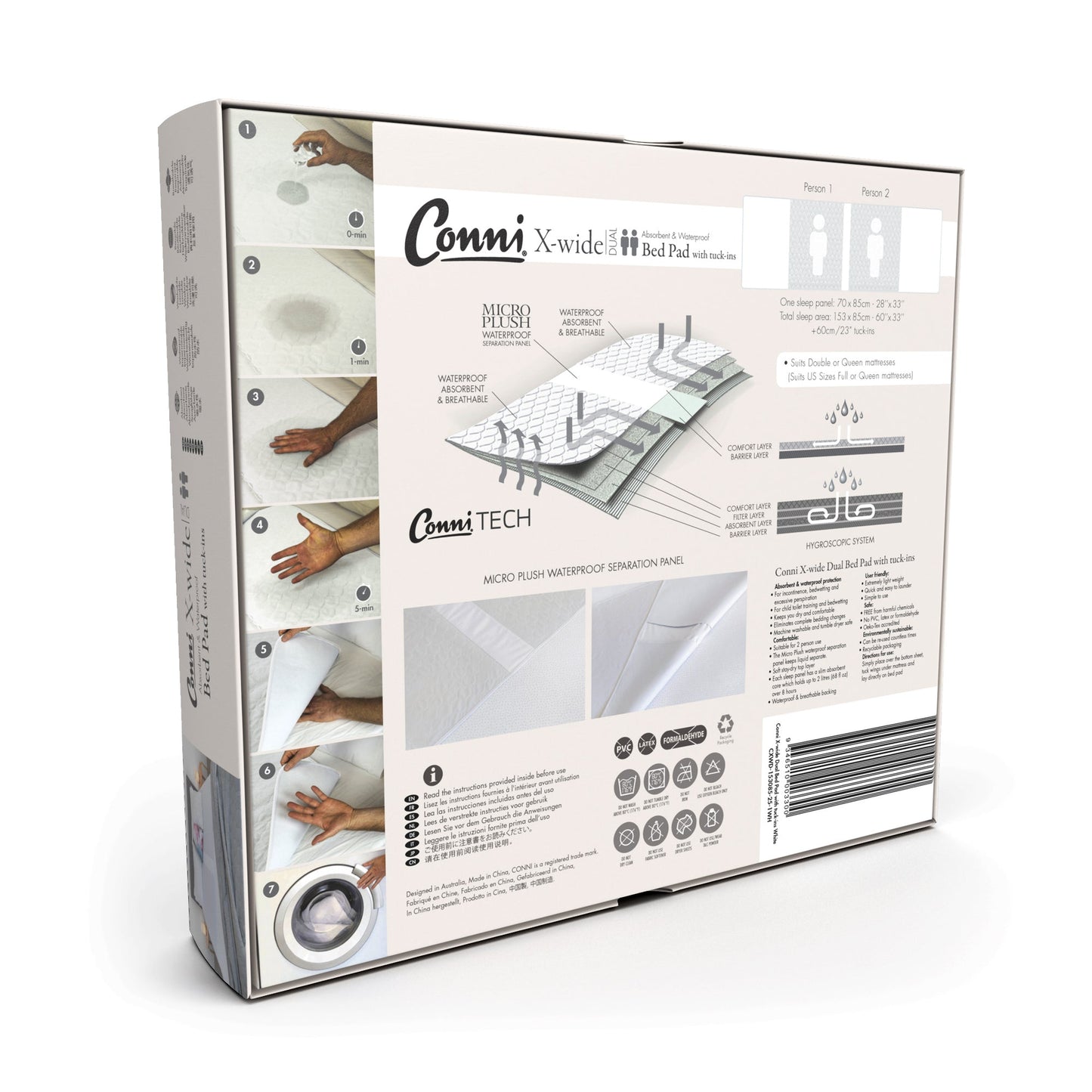 X-wide Dual Bed Ped 153 x 85 cm