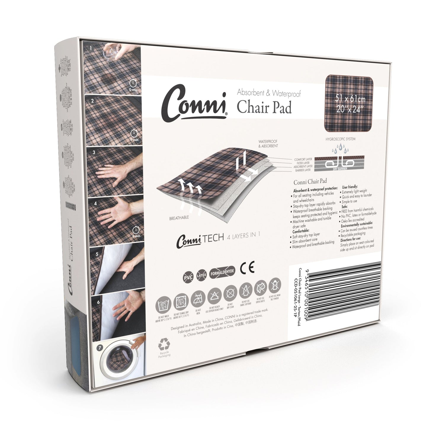 Chair Pad, large, chequered